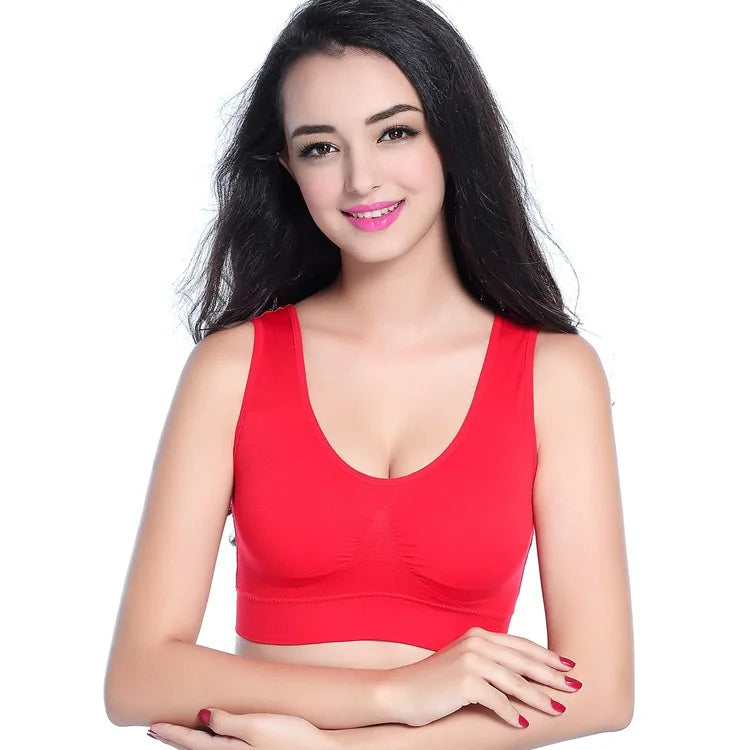 Women Sport Yoga Bra Running Vest Gym Workout Underwear Padded Crop Tops Female Sportswear Brassiere Push Up Fitness Bras