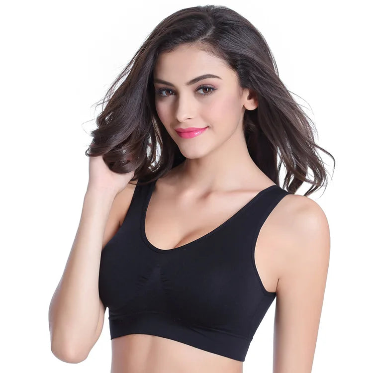 Women Sport Yoga Bra Running Vest Gym Workout Underwear Padded Crop Tops Female Sportswear Brassiere Push Up Fitness Bras