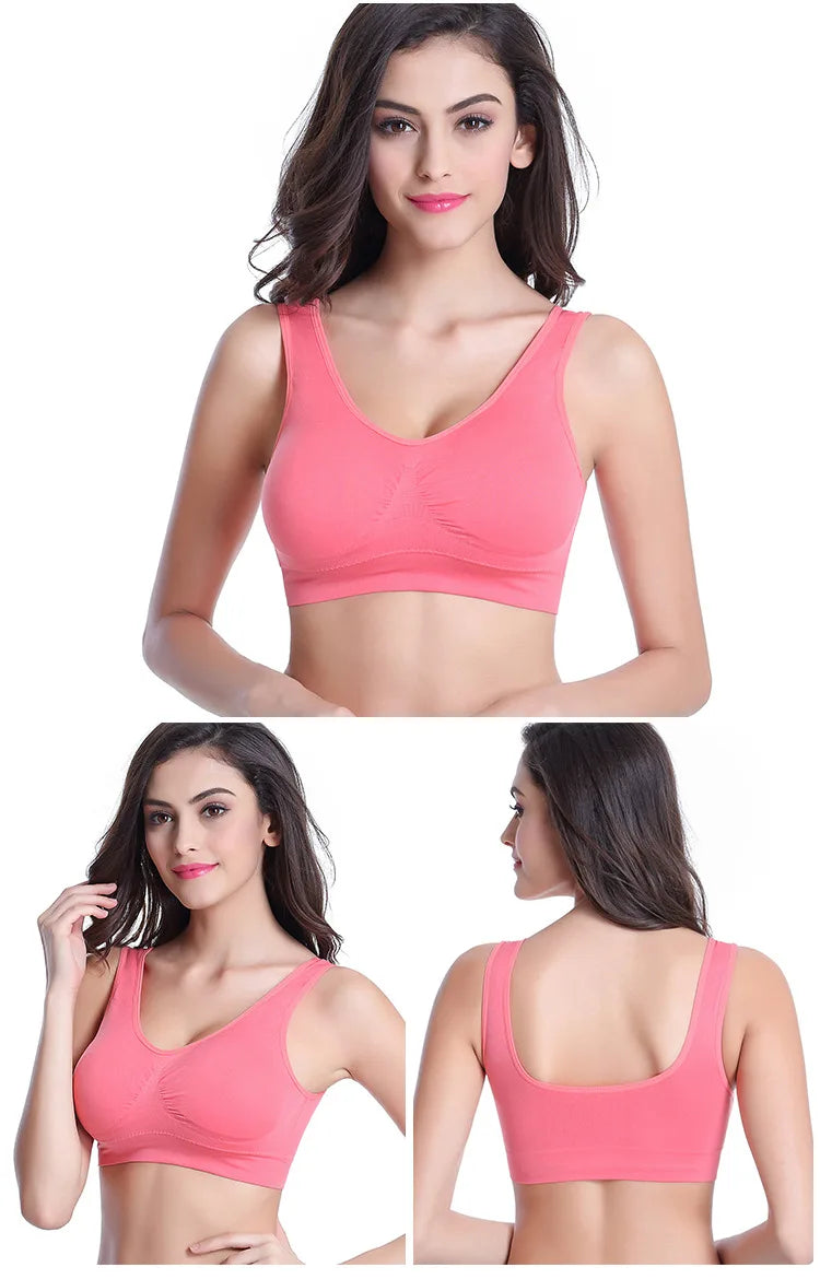 Women Sport Yoga Bra Running Vest Gym Workout Underwear Padded Crop Tops Female Sportswear Brassiere Push Up Fitness Bras