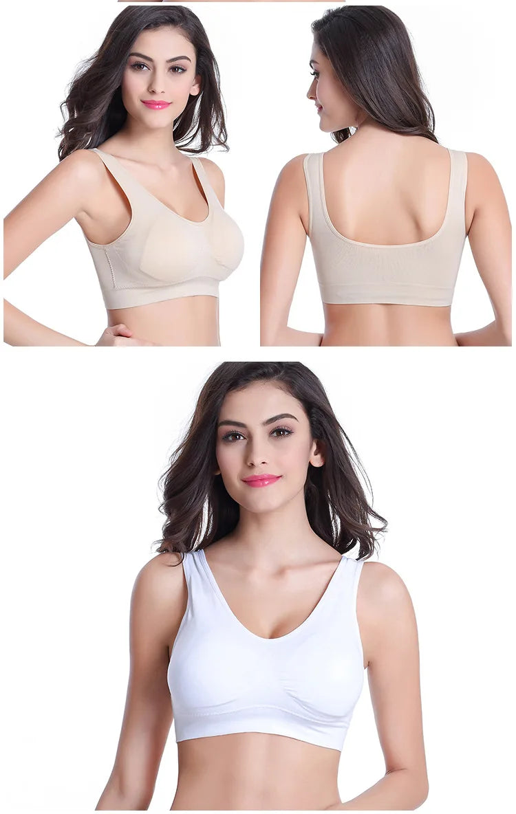 Women Sport Yoga Bra Running Vest Gym Workout Underwear Padded Crop Tops Female Sportswear Brassiere Push Up Fitness Bras