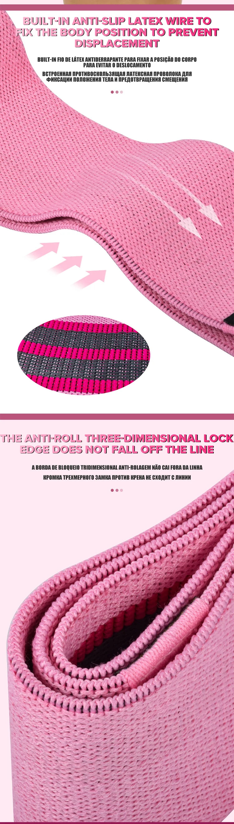 1 Set Women's Resistance Bands Stretch Bands for Fitness Yoga Squats and Butt Exercises Includes Three Resistance Levels