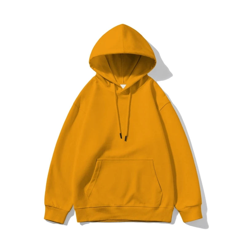 Women's Oversized Hoodie Sweatshirt Streetwear Autumn Winter 320g Loose Solid Color Thickened Hooded Pullover Top New Arrival
