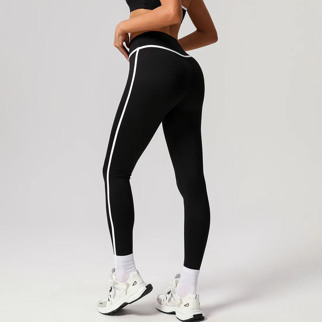 Women Fitness Casual Training Contrast Color Butt Liftting Outdoor Running Sport Yoga Leggings