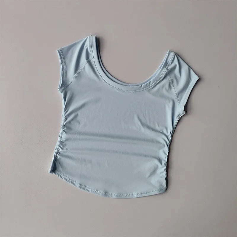 Women Fitness Sports T-shirt Tops Women Outdoor Sports Loose Short Sleeve Gym Running Female Quick Drying Breathable Yoga Shirt