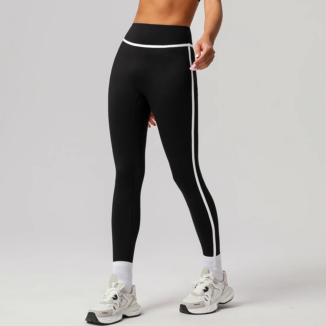 Women Fitness Casual Training Contrast Color Butt Liftting Outdoor Running Sport Yoga Leggings