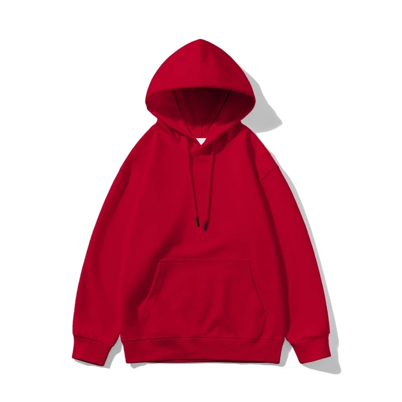 Women's Oversized Hoodie Sweatshirt Streetwear Autumn Winter 320g Loose Solid Color Thickened Hooded Pullover Top New Arrival
