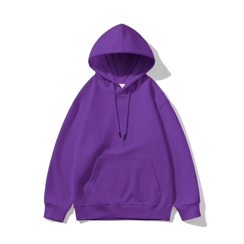 Women's Oversized Hoodie Sweatshirt Streetwear Autumn Winter 320g Loose Solid Color Thickened Hooded Pullover Top New Arrival