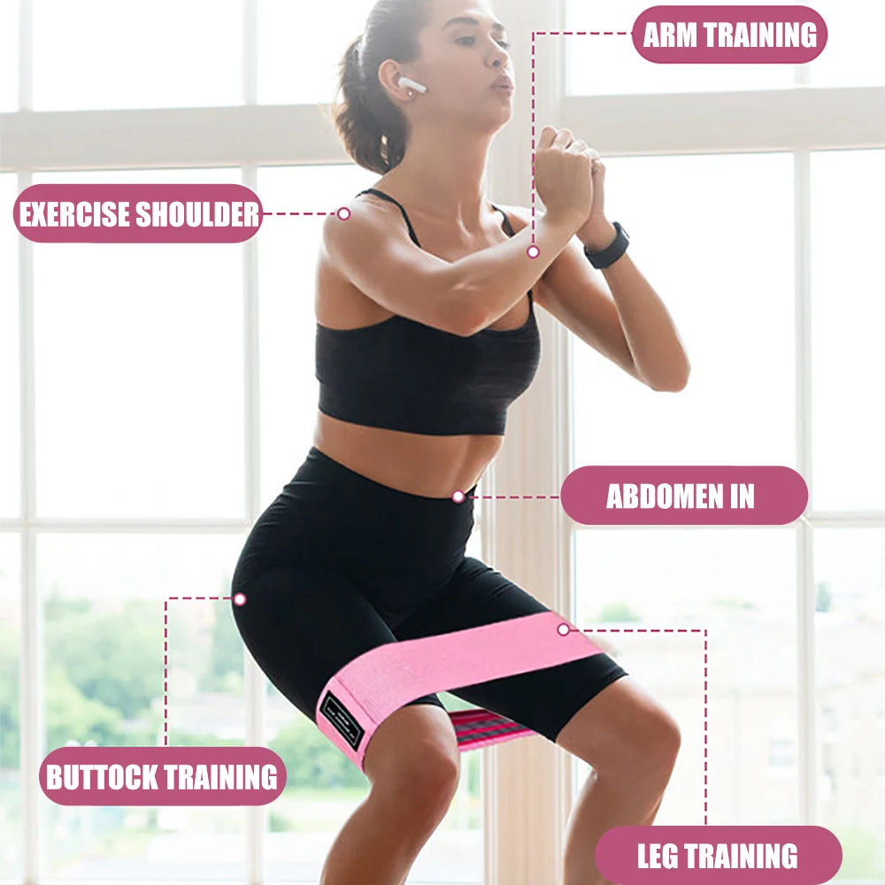 1 Set Women's Resistance Bands Stretch Bands for Fitness Yoga Squats and Butt Exercises Includes Three Resistance Levels