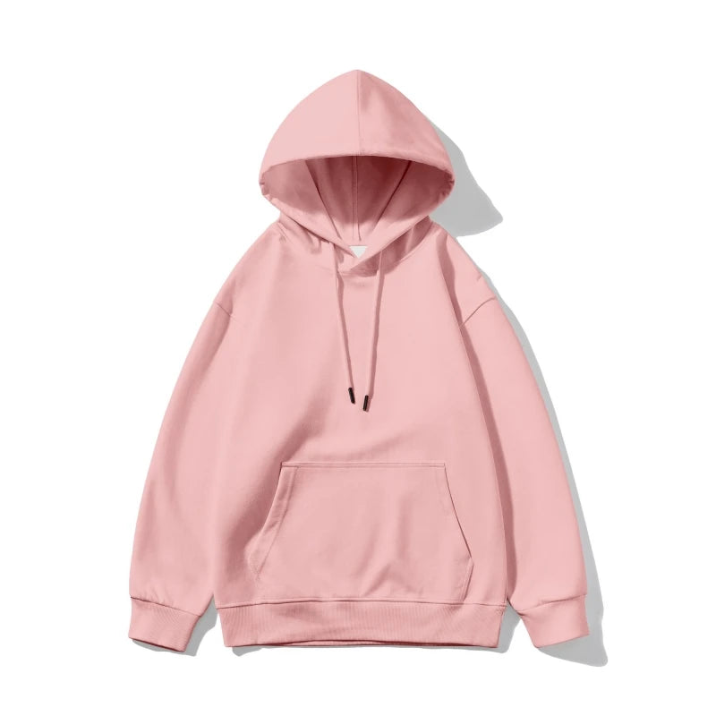 Women's Oversized Hoodie Sweatshirt Streetwear Autumn Winter 320g Loose Solid Color Thickened Hooded Pullover Top New Arrival