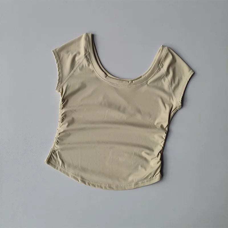 Women Fitness Sports T-shirt Tops Women Outdoor Sports Loose Short Sleeve Gym Running Female Quick Drying Breathable Yoga Shirt