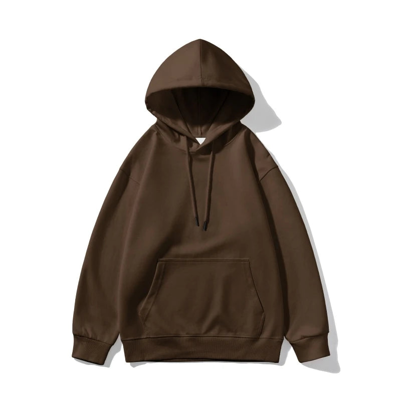 Women's Oversized Hoodie Sweatshirt Streetwear Autumn Winter 320g Loose Solid Color Thickened Hooded Pullover Top New Arrival