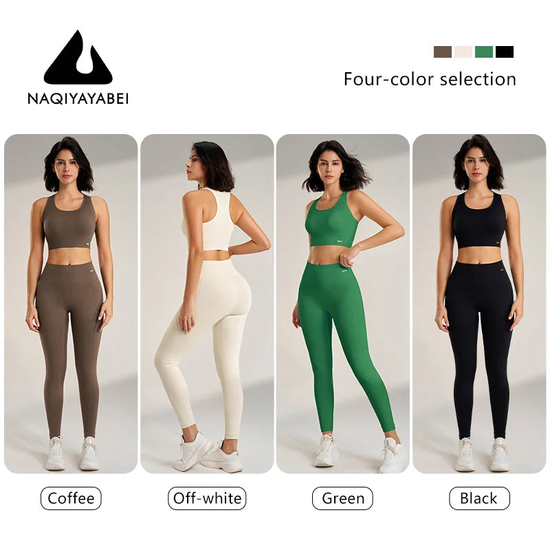 Women's Fitness High Waisted Skinny Sportswear Fitness Pants Bra Tops High Waisted Leggings Athletic Suit 2 Piece Yoga Wear