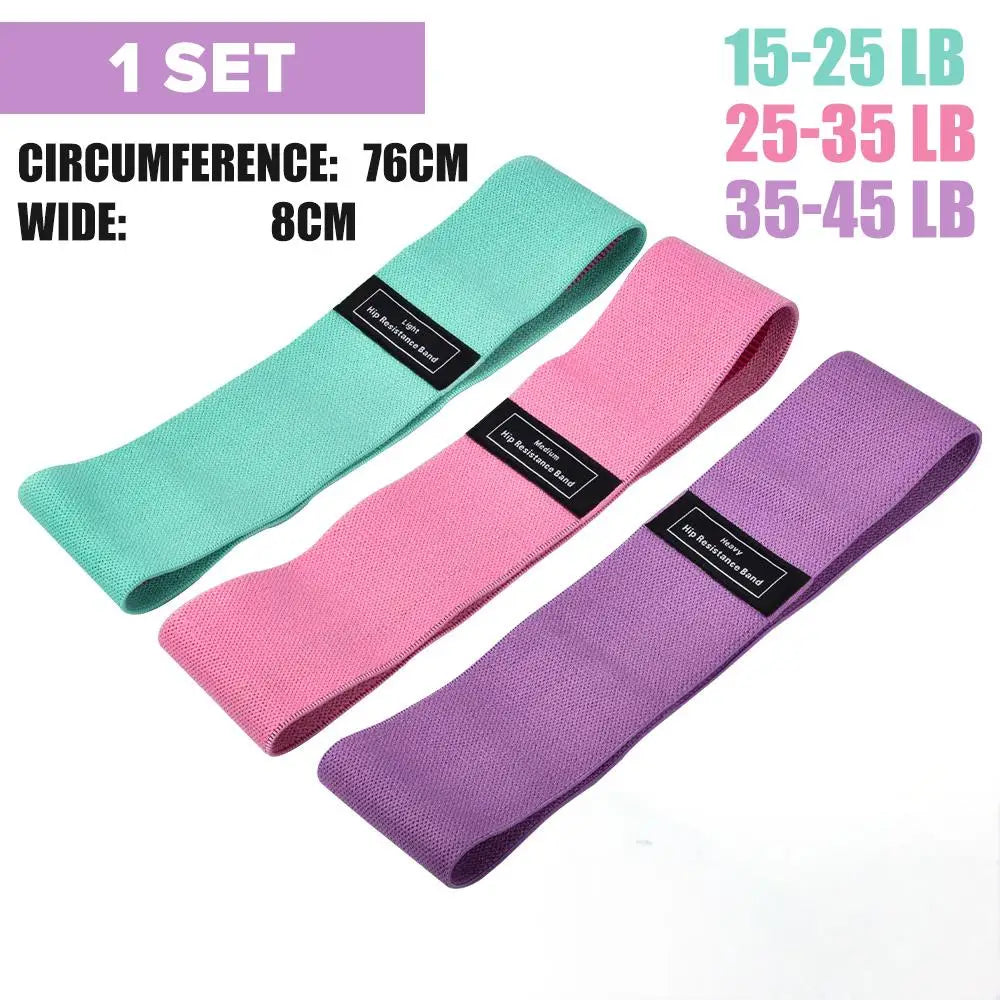 1 Set Women's Resistance Bands Stretch Bands for Fitness Yoga Squats and Butt Exercises Includes Three Resistance Levels