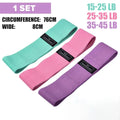 1 Set Women's Resistance Bands Stretch Bands for Fitness Yoga Squats and Butt Exercises Includes Three Resistance Levels