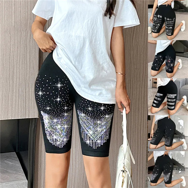 Women Thin Fitness Short Pants Ladies High-Waist Summer Shorts Bottom Biker Cycling Shorts Bodycon Streetwear female Clothing