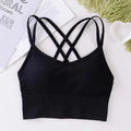 Sexy women Tops back cross strap tank top push up running sports bra breathable soft fitness beauty solid color yoga bra